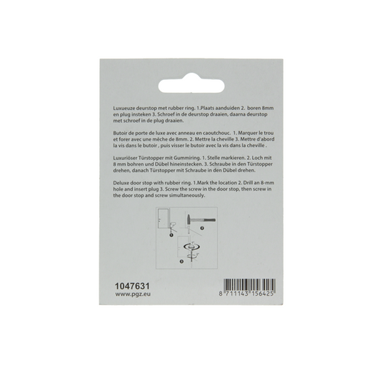 Mack 1047631 - deurstop cilindermodel inox look ø 20h30 mm 1 st pc | 6 stuks