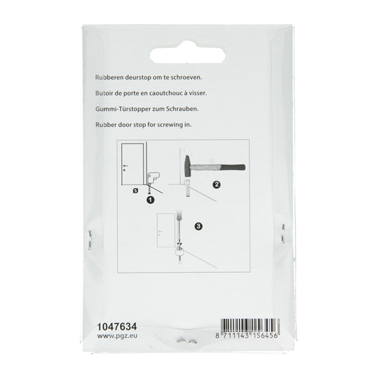 Mack 1047634 - deurstop rubber + schroef grijs 40 x 50 mm 2 st pcs | 6 stuks