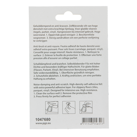 Mack 1047680 - viltpastille zelfklevend bruin ø 22 mm 12 st pcs | 12 stuks