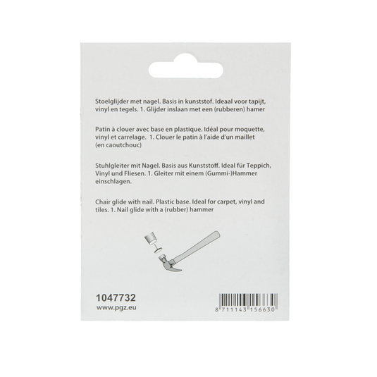 Mack 1047732 - stoelglijder met nagel vilt bruin ø 25 mm 4 st pcs | 6 stuks