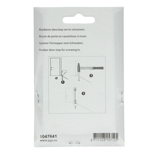 Mack 1047641 - deurstop rubber + schroef grijs 40 x 75 mm 2 st pcs | 6 stuks