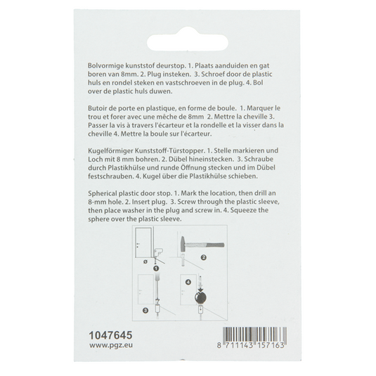 Mack 1047645 - deurbol met plug grijs ø 35 mm 1 st pc | 6 stuks