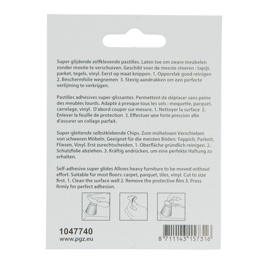 Mack 1047740 - super glijpastille zelfklevendgrijs 25 x 35 mm 4 st pcs | 12 stuks