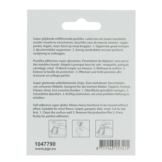 Mack 1047790 - super glijpastille zelfklevendgrijs 35x35x45 mm 4 st pcs | 12 stuks