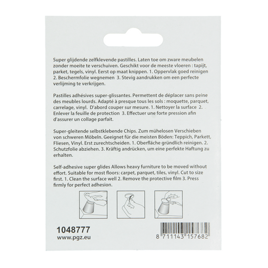 Mack 1048777 - super glijpastille zelfklevendbruin 30 x 30 mm 4 st pcs | 12 stuks