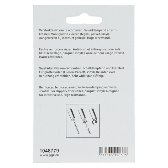 Mack 1048779 - versterkte vilt + schroef bruin ø 40 mm 4 st pcs | 6 stuks