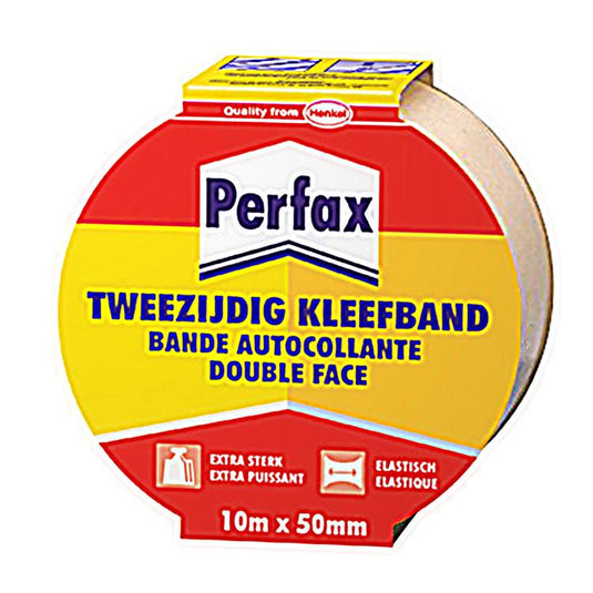 Perfax 1000916 - tweezijdige kleefband 10m | 6 stuks