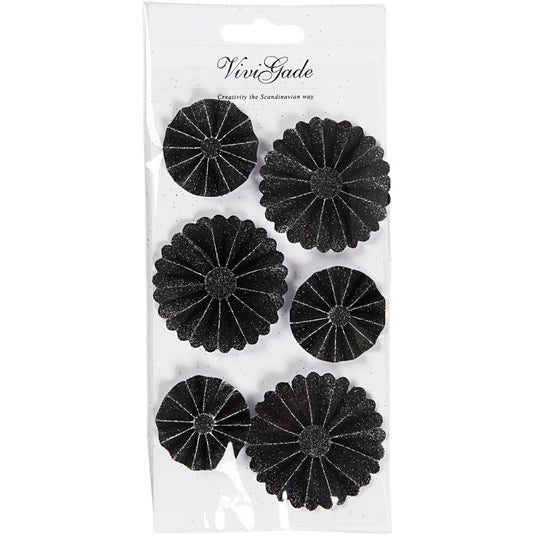Https: www.cchobby.nl rosettes-d-35-50-mm-zwart-glitter-6-stuk-1-doos