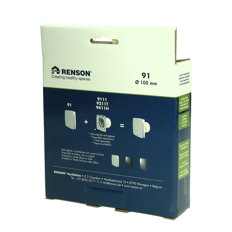 Afbeelding laden in galerijviewer, Renson 1069258 - mechanische ventilator cover (9x11-dia 100) 91g (grijs) | 2 stuks

