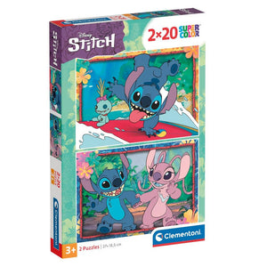 Clementoni legpuzzel super color disney stitch, 2x20st.