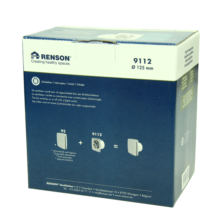 Afbeelding laden in galerijviewer, Renson 1069253 - mech. ventilator standaard 9112 (dia 125) | 2 stuks
