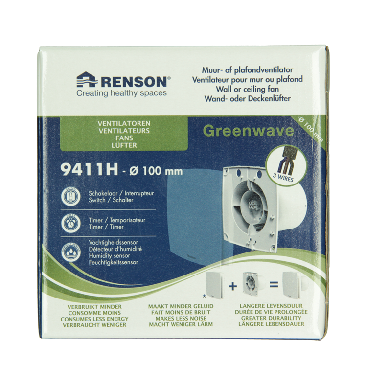Cargue la imagen en el visor de la galería, Renson 1069252 - mech.ventil. timer vochtsensor9411h (dia 100) | 2 stuks
