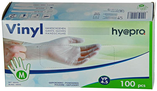 Hy@pro 1056837 - handschoen vinyl medium + doos met 100 st | 5 stuks
