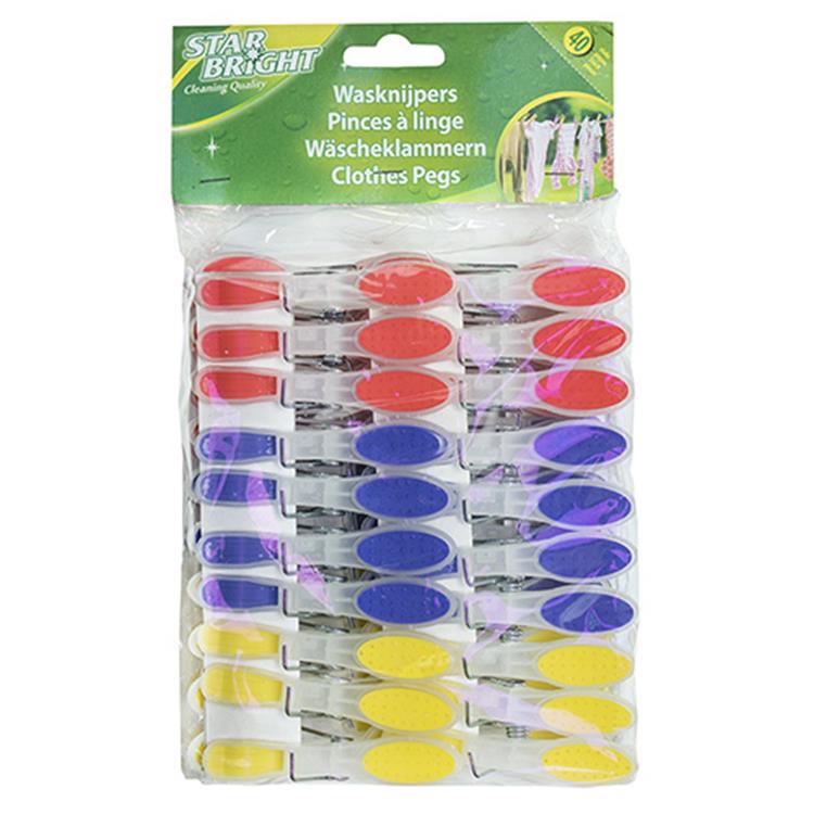 Afbeelding laden in galerijviewer, Starbright 1056829 - wasknijpers pvc soft grip 40st | 6 stuks
