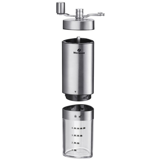 Westmark handmatige koffiemolen met keramische molen, tot 4 kopjes koffie, met maataanduidingen, brasilia, lengte: 20,5 cm, roestvrij staal keramiek, 24902260