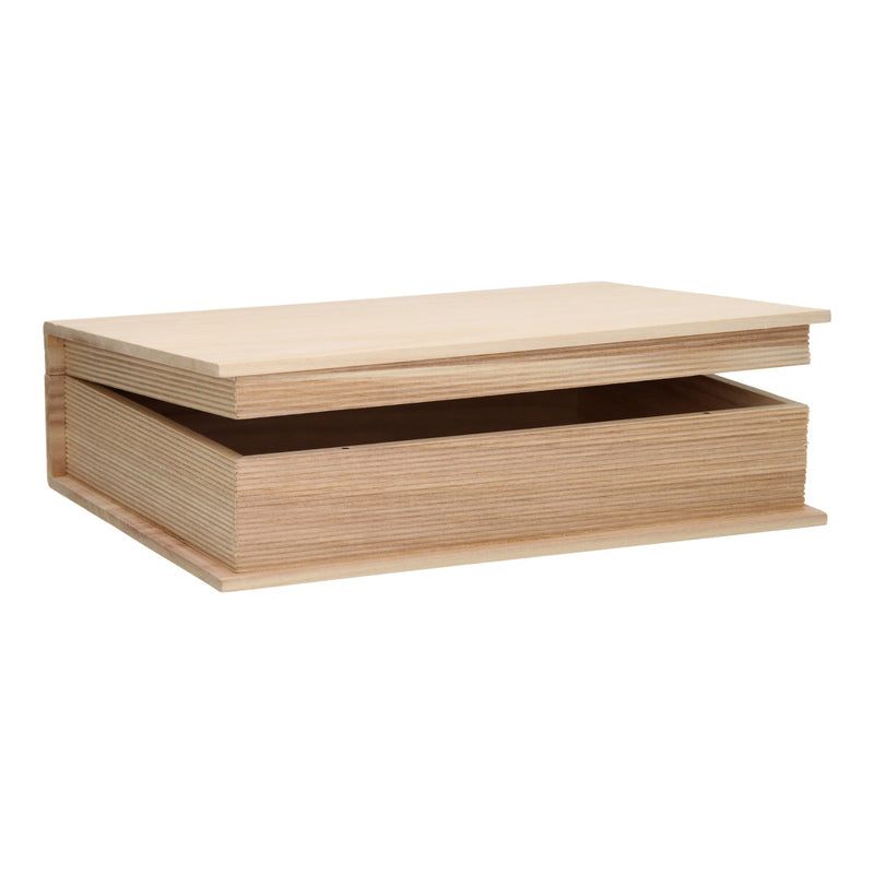 Afbeelding laden in galerijviewer, Merkloos sans marque houten kist boekvorm - l 35,5 cm x b 25,3 cm x h 9,7 cm
