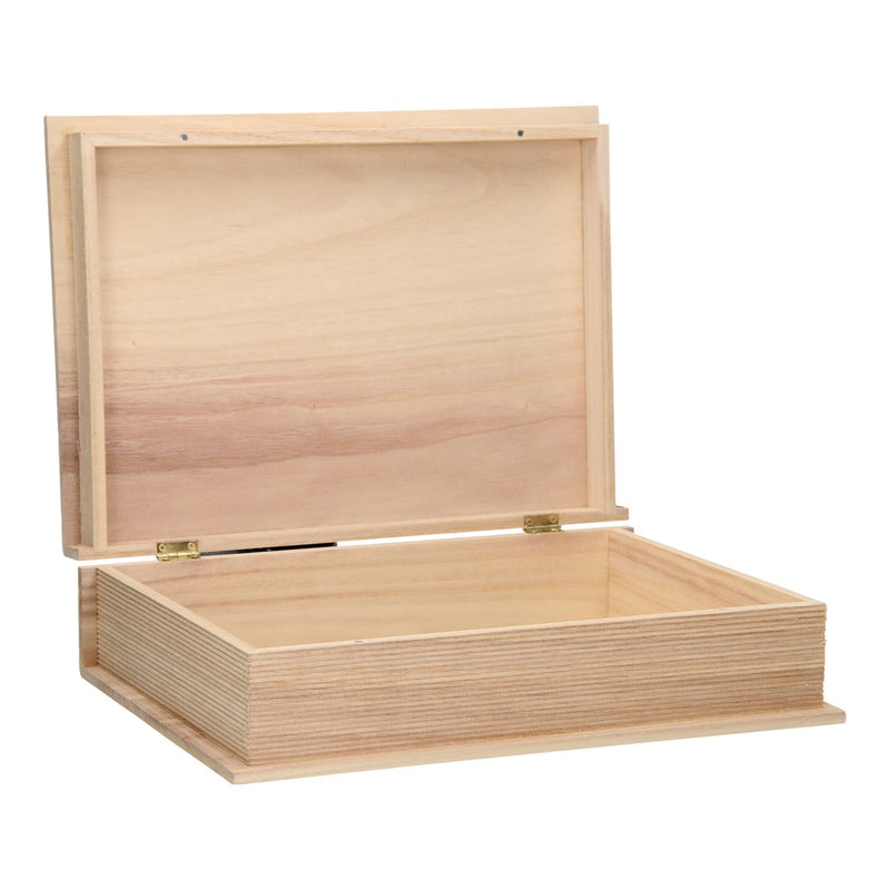 Afbeelding laden in galerijviewer, Merkloos sans marque houten kist boekvorm - l 35,5 cm x b 25,3 cm x h 9,7 cm

