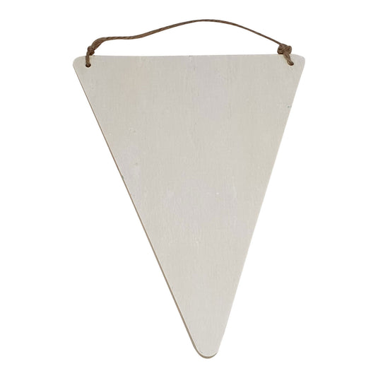 Playwood houten vlag driehoek met hanger, 19,5x15cm