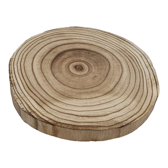 Playwood decoratie boomschijf paulownia hout gebrand, ø 20cm