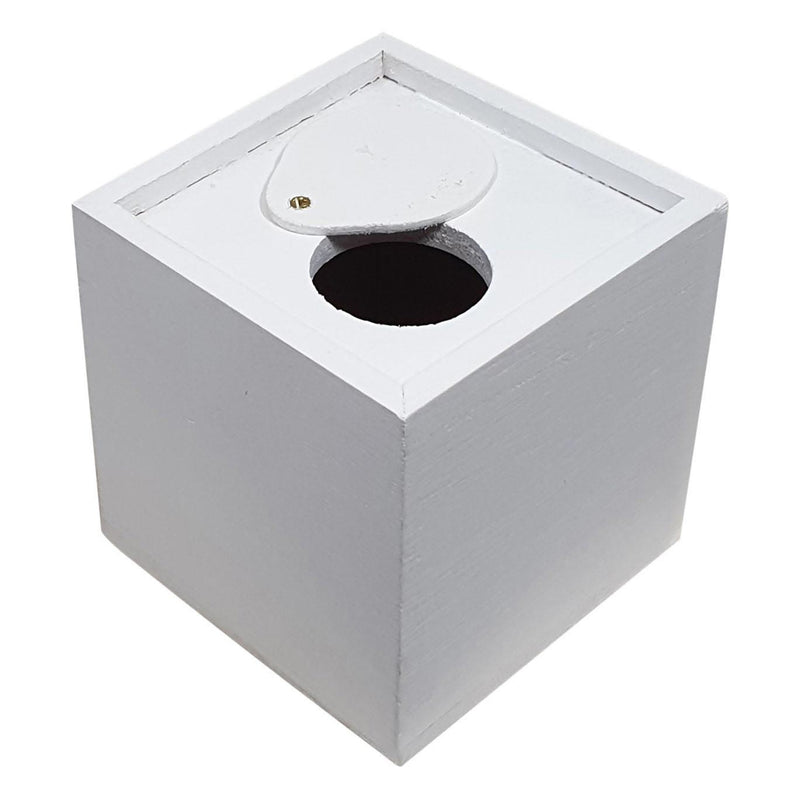 Afbeelding laden in galerijviewer, Creativ company houten spaarpot vierkant - wit - l 8,7 cm x b 8,5 cm x h 8,6 cm

