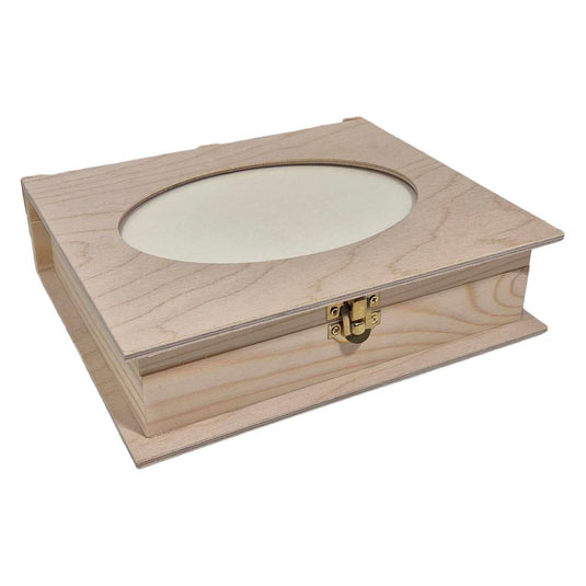 Playwood houten kist boekvorm met fotolijst