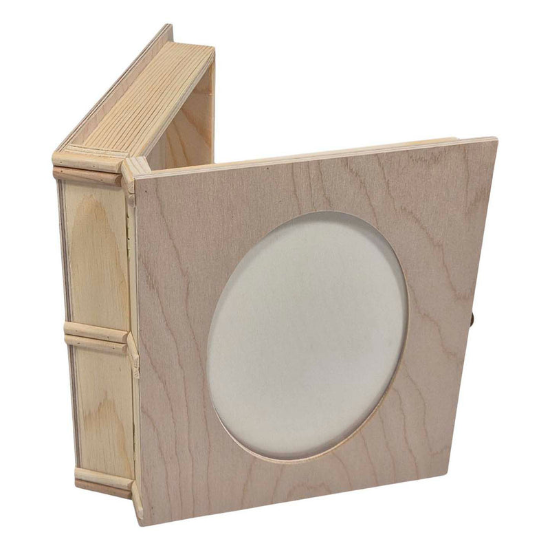 Load image into Gallery viewer, Playwood houten kist boekvorm met fotolijst
