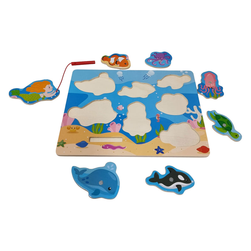 ギャラリービューアに画像をロードする, Playwood houten legpuzzel en visspel - 7st.

