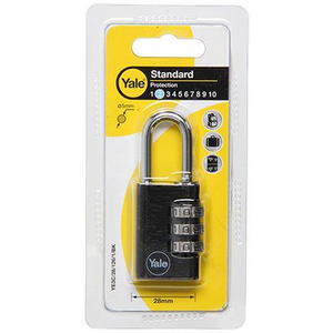 Yale 1065197 - hangslot 28mm alu zwart std | 6 stuks
