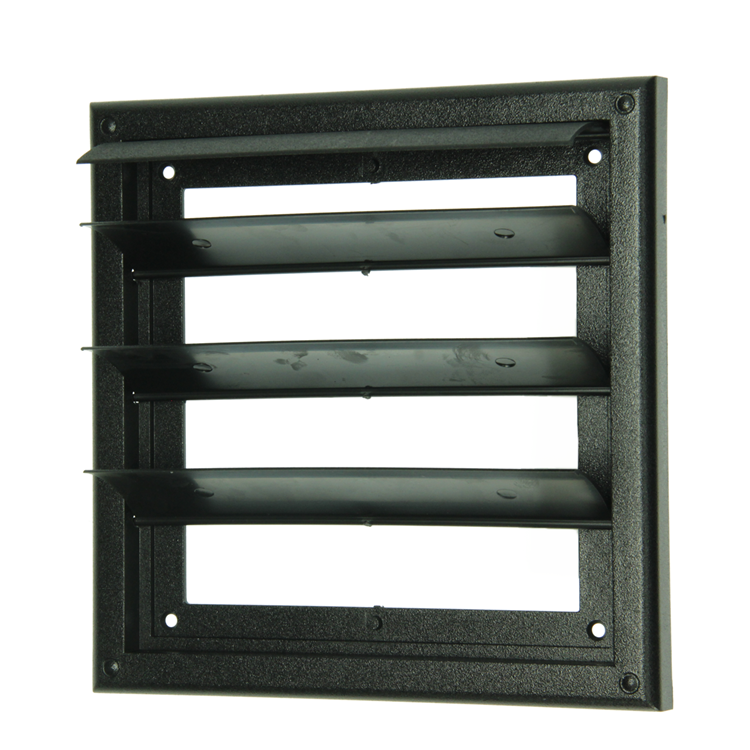 Afbeelding laden in galerijviewer, Renson 1069266 - opbouw dampkaprooster pvc 733 (187x187) str 9005 (zwart) | 2 stuks
