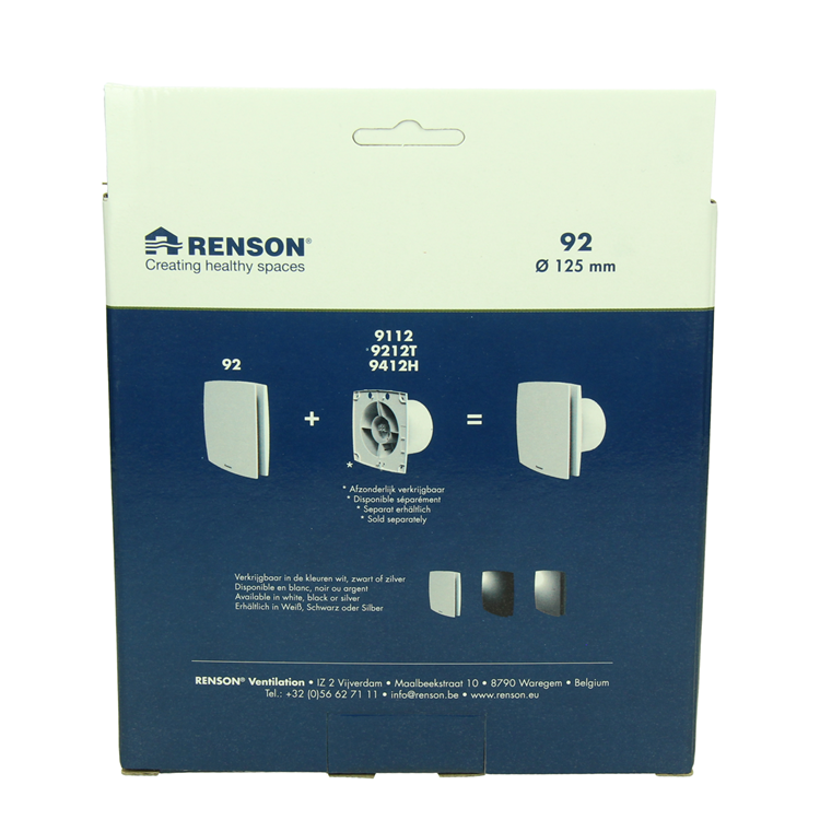 Afbeelding laden in galerijviewer, Renson 1069259 - mechanische ventilator cover (9x12-dia 125) 92w (wit) | 2 stuks
