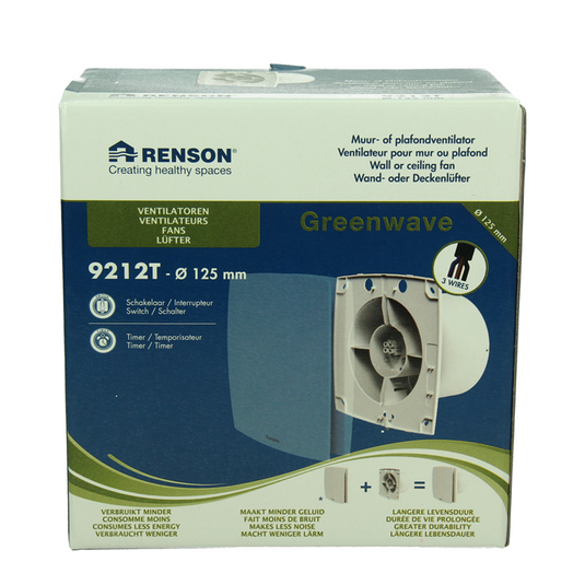 Renson 1069254 - mech. ventilator met timer 9212t (dia 125) | 2 stuks