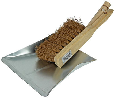 1008322 - set blik galva hout steel + handveger coco | 6 stuks