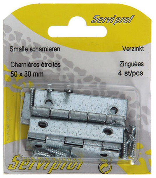 Mack 1013247 - 4 smalle scharnieren verzinkt h 50 x b 30 mm | 5 stuks