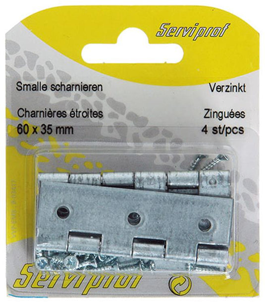 Mack 1013248 - 4 smalle scharnieren verzinkt h 60 x b 35 mm | 5 stuks