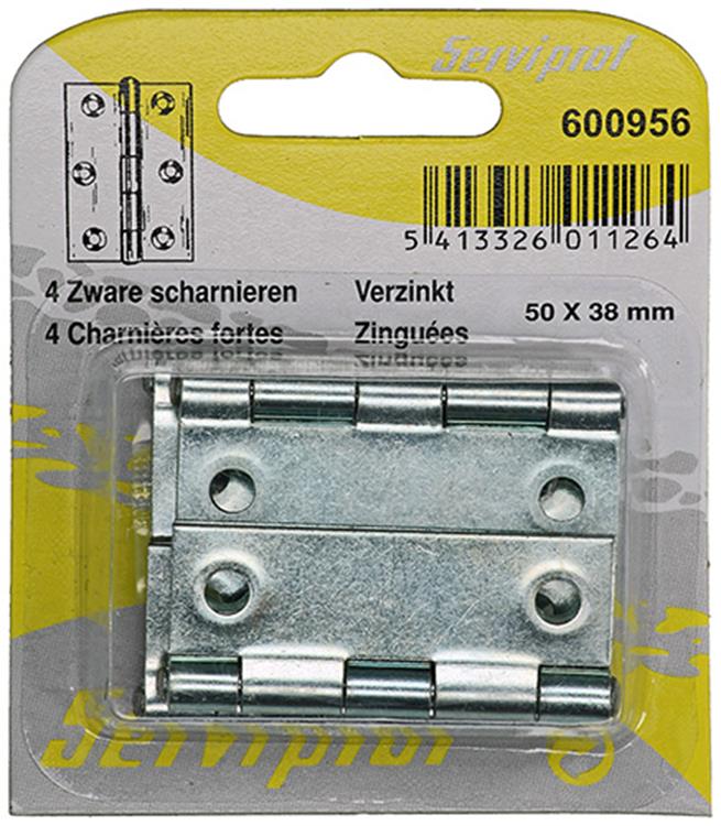 ギャラリービューアに画像をロードする, Mack 1013250 - 4 zware scharnieren verzinkt h 50 x b 38 mm | 5 stuks
