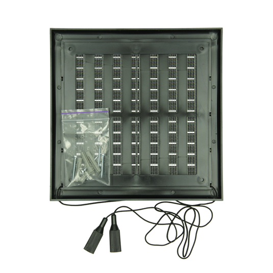 Renson 1069263 - opbouw regelbare rooster pvc 732 (187x187) str 9005 (zwart) | 2 stuks