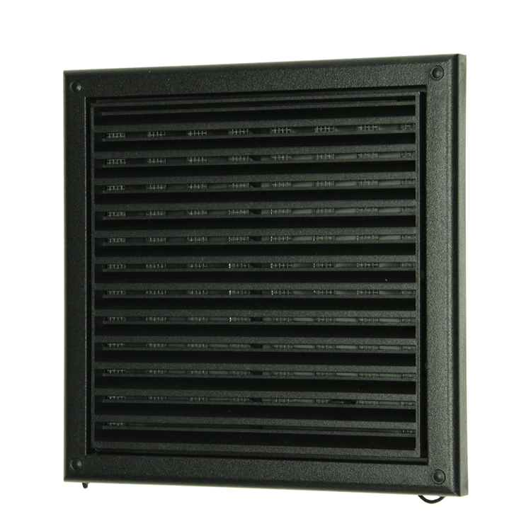 Afbeelding laden in galerijviewer, Renson 1069263 - opbouw regelbare rooster pvc 732 (187x187) str 9005 (zwart) | 2 stuks

