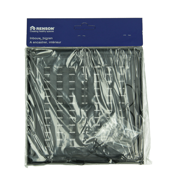 Afbeelding laden in galerijviewer, Renson 1069263 - opbouw regelbare rooster pvc 732 (187x187) str 9005 (zwart) | 2 stuks
