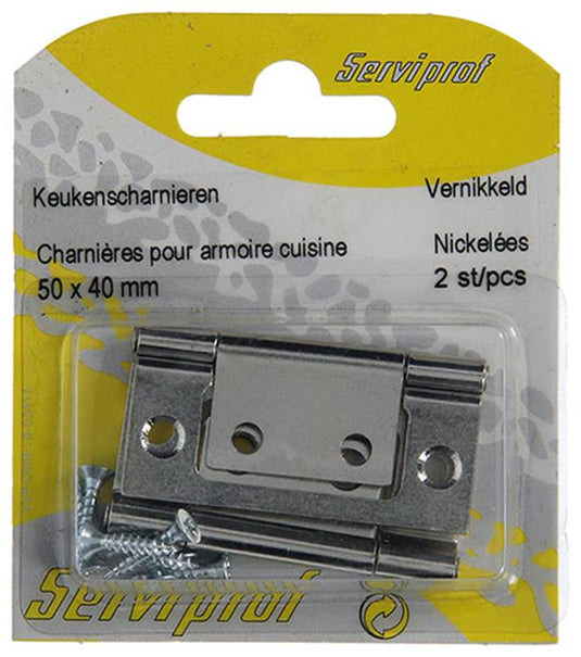 Mack 1013560 - 2 scharnieren voor vouwdeur vernikkeld h 50 x b 40 mm | 5 stuks