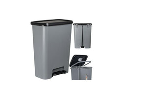 Curver compatta prullenbak - 50 liter - grijs zwart