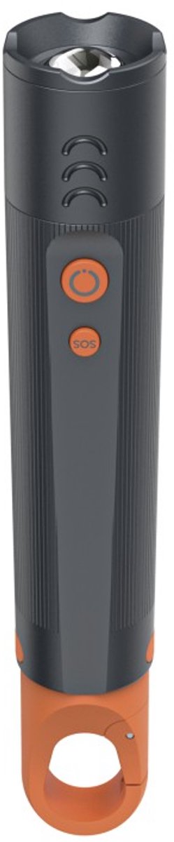 Hama zaklamp - flx350 - 350lm - incl. 3x aaa batterijen - alumimium - 4 standen + sos - zoom - karabijnhaak - zwart