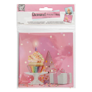 Diamond painting kaartenset 13x13 cm 2 stuks 3 assorti | 6 stuks