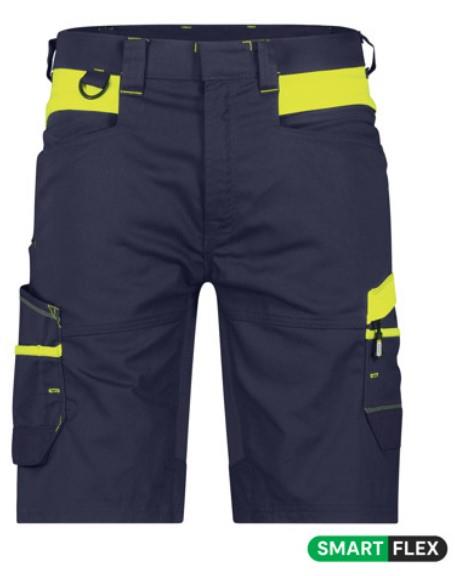 Dassy werkshort manilla nachtblauw fluorgeel 48