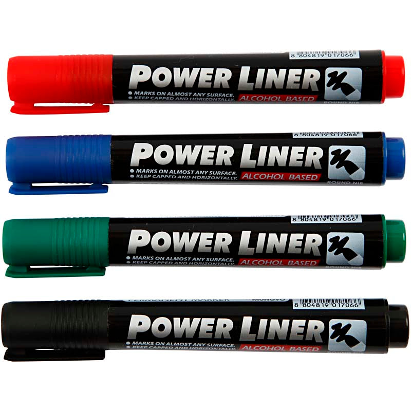 Load image into Gallery viewer, Https: www.cchobby.nl power-liner-lijndikte-1-5-3-mm-zwart-blauw-groen-rood-4-stuk-1-doos
