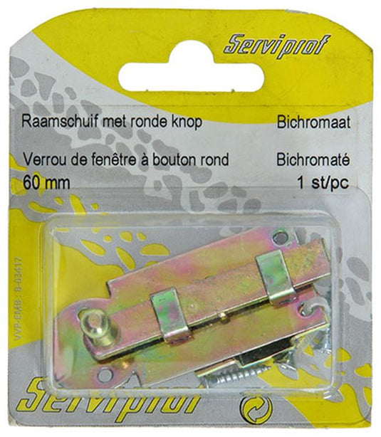 Mack 1014263 - raamschuif met ronde knop, bichromaat a 60 - b 10 mm | 5 stuks