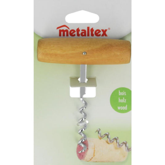Metaltex kurkentrekker hout rvs 10,5cm