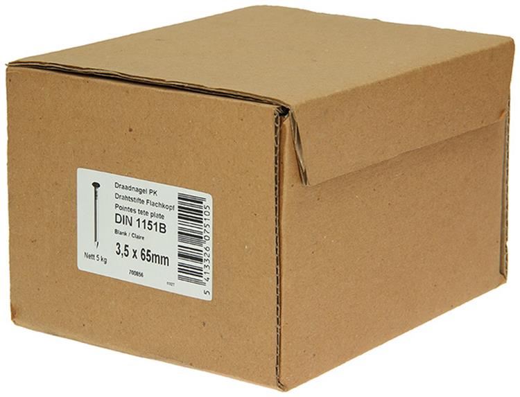 Cargue la imagen en el visor de la galería, 1015648 - doos 5 kg. nagels platte kop 3,5x65 mm | 2 stuks
