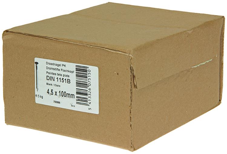 Afbeelding laden in galerijviewer, 1015653 - doos 5 kg. nagels platte kop 4,5x100 mm | 2 stuks
