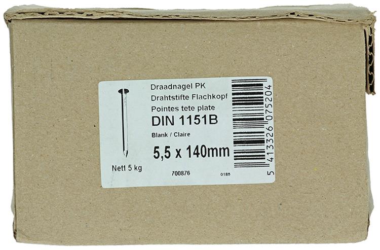 Afbeelding laden in galerijviewer, 1015658 - doos 5 kg nagels platte kop 5,5x140 mm | 3 stuks
