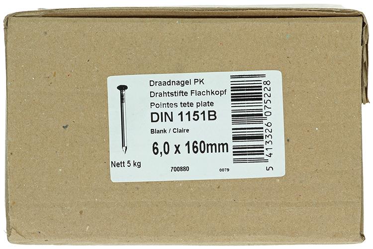 Afbeelding laden in galerijviewer, 1015660 - doos 5 kg. nagels platte kop 6,0x160 mm | 2 stuks
